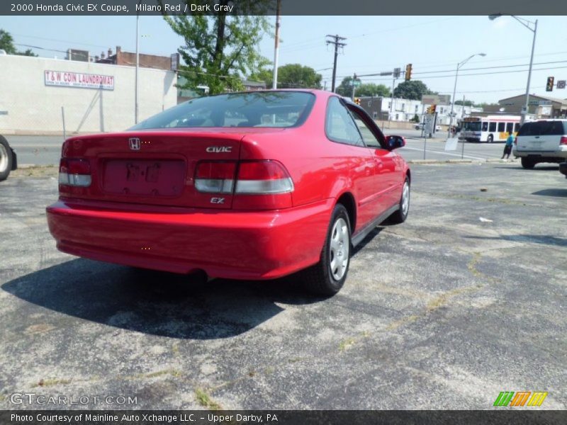 Milano Red / Dark Gray 2000 Honda Civic EX Coupe