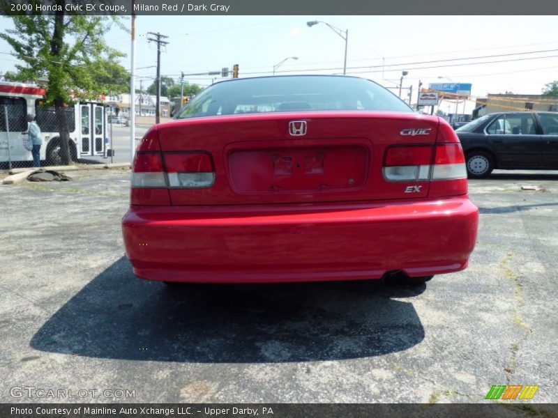 Milano Red / Dark Gray 2000 Honda Civic EX Coupe