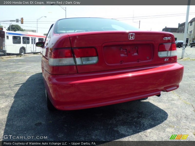 Milano Red / Dark Gray 2000 Honda Civic EX Coupe