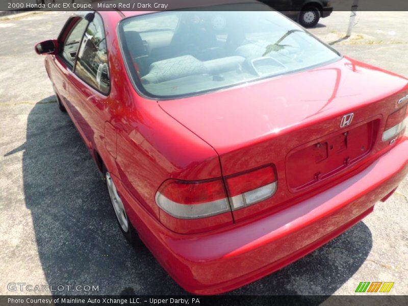 Milano Red / Dark Gray 2000 Honda Civic EX Coupe