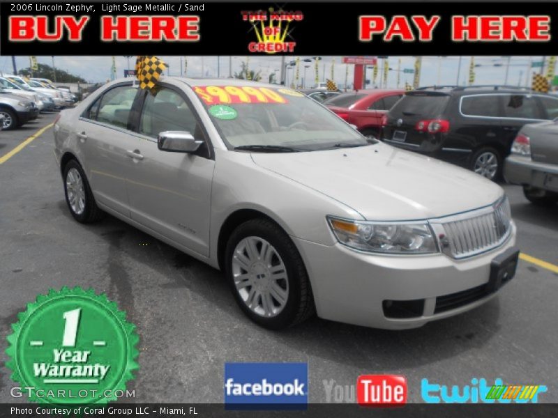 Light Sage Metallic / Sand 2006 Lincoln Zephyr