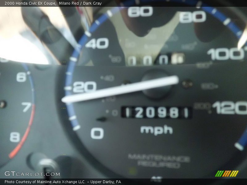Milano Red / Dark Gray 2000 Honda Civic EX Coupe