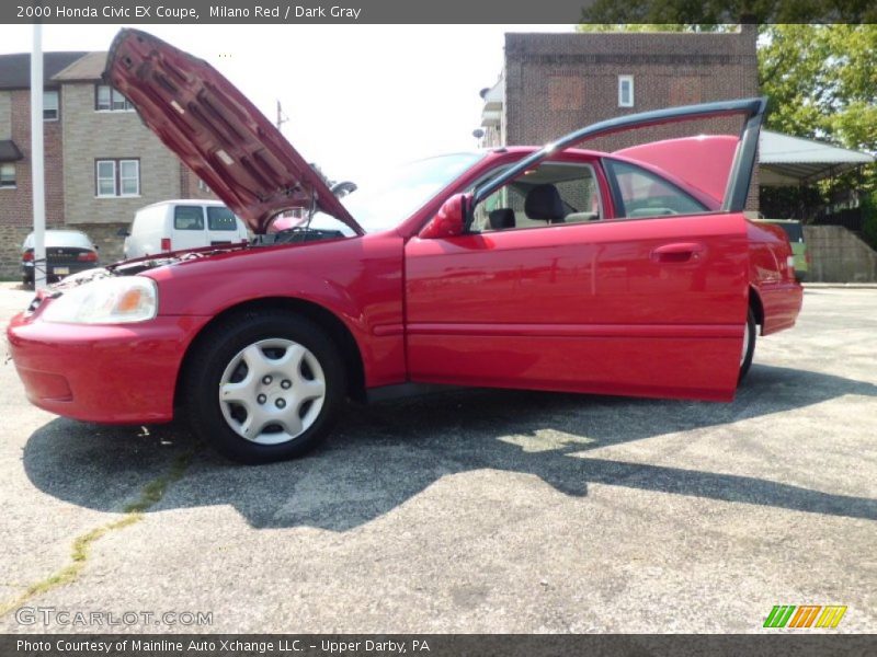 Milano Red / Dark Gray 2000 Honda Civic EX Coupe