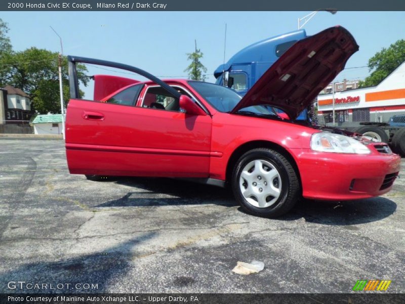 Milano Red / Dark Gray 2000 Honda Civic EX Coupe