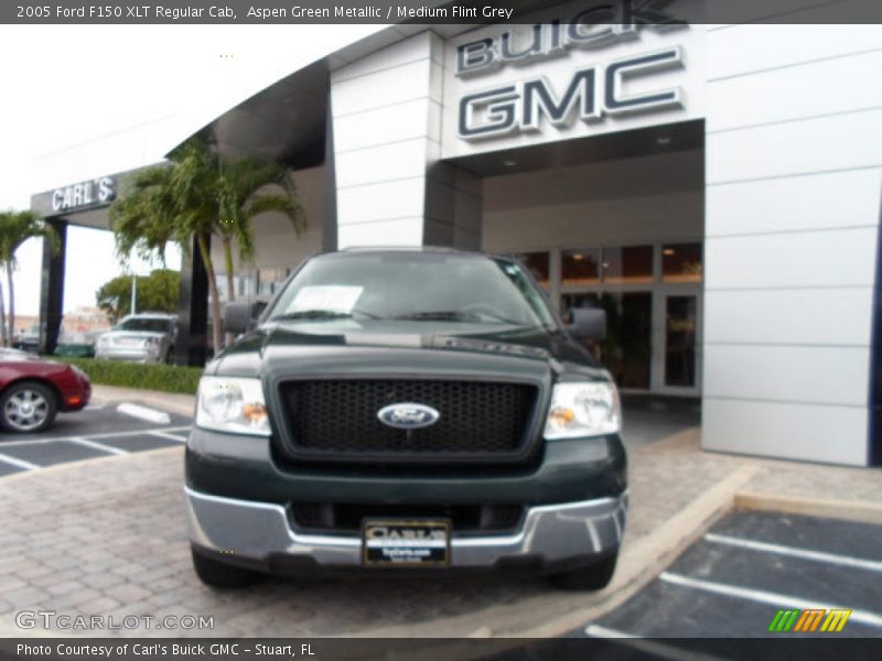 Aspen Green Metallic / Medium Flint Grey 2005 Ford F150 XLT Regular Cab