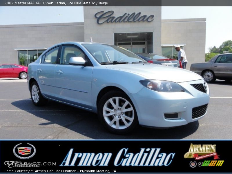 Ice Blue Metallic / Beige 2007 Mazda MAZDA3 i Sport Sedan