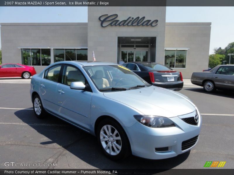 Ice Blue Metallic / Beige 2007 Mazda MAZDA3 i Sport Sedan