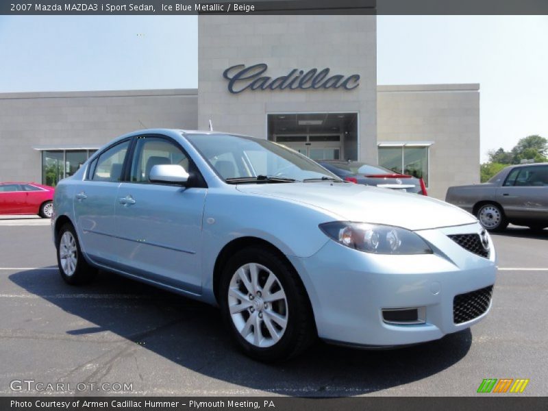 Ice Blue Metallic / Beige 2007 Mazda MAZDA3 i Sport Sedan
