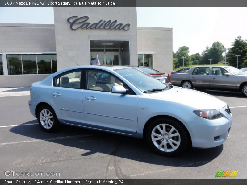 Ice Blue Metallic / Beige 2007 Mazda MAZDA3 i Sport Sedan