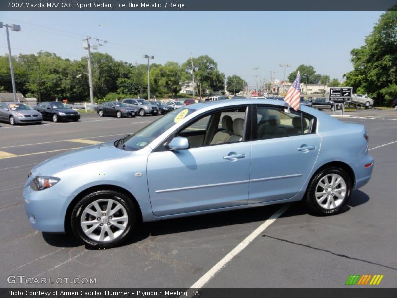 Ice Blue Metallic / Beige 2007 Mazda MAZDA3 i Sport Sedan