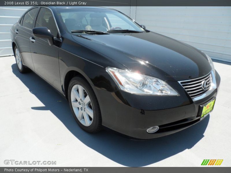 Obsidian Black / Light Gray 2008 Lexus ES 350