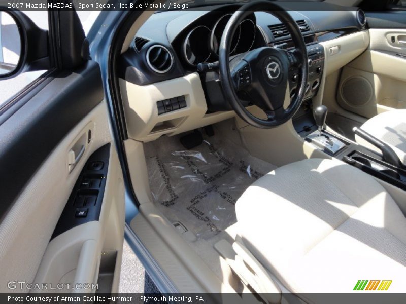 Ice Blue Metallic / Beige 2007 Mazda MAZDA3 i Sport Sedan