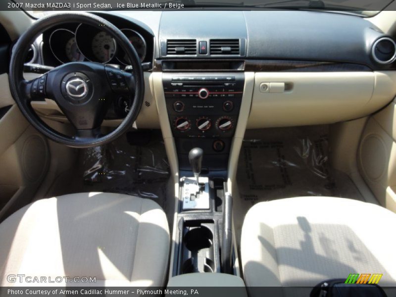 Ice Blue Metallic / Beige 2007 Mazda MAZDA3 i Sport Sedan