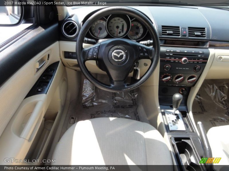 Ice Blue Metallic / Beige 2007 Mazda MAZDA3 i Sport Sedan