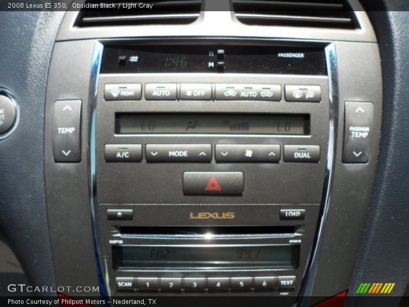 Obsidian Black / Light Gray 2008 Lexus ES 350
