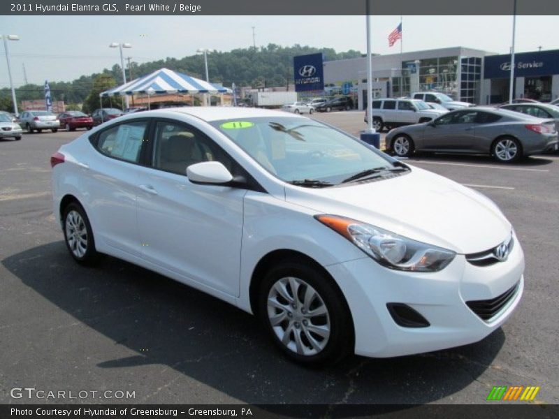 Pearl White / Beige 2011 Hyundai Elantra GLS