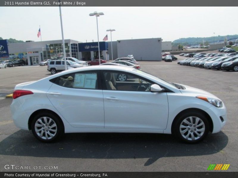 Pearl White / Beige 2011 Hyundai Elantra GLS