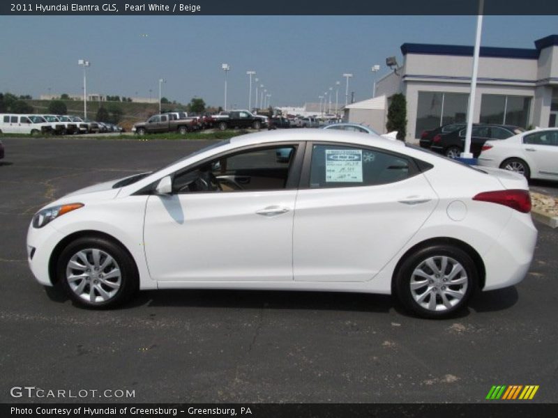 Pearl White / Beige 2011 Hyundai Elantra GLS