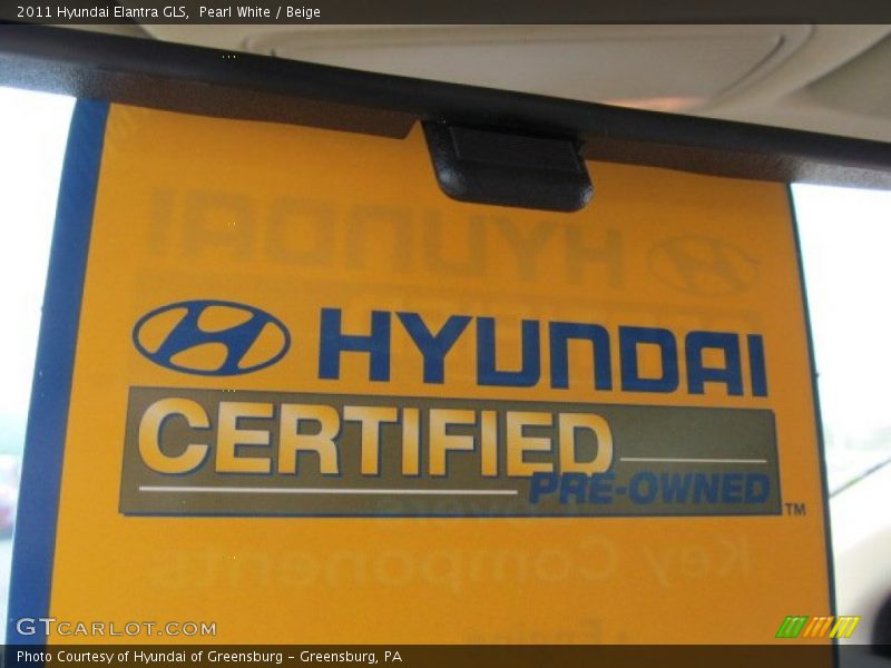 Pearl White / Beige 2011 Hyundai Elantra GLS