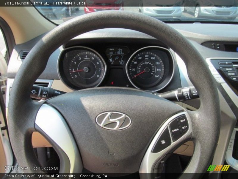 Pearl White / Beige 2011 Hyundai Elantra GLS