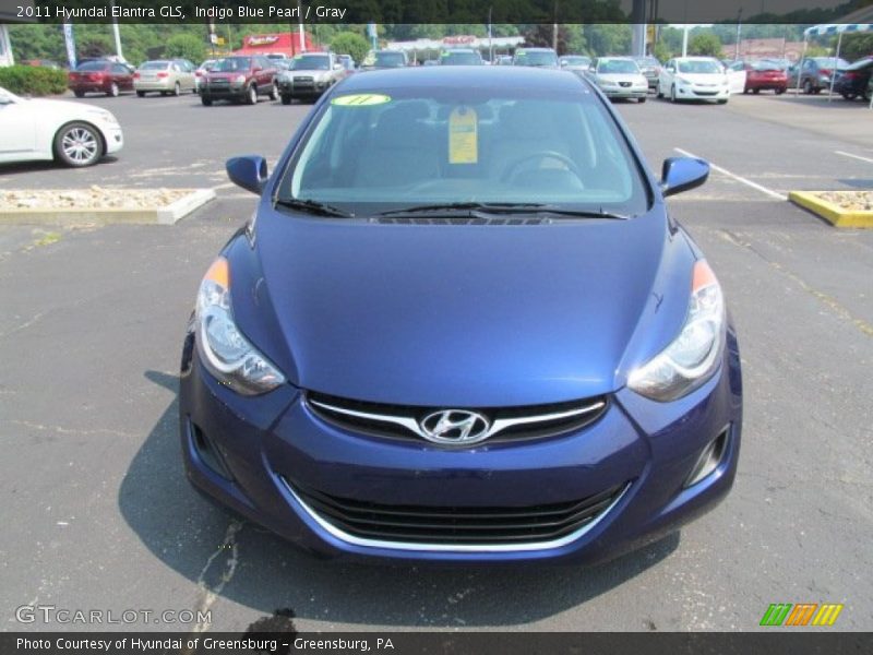 Indigo Blue Pearl / Gray 2011 Hyundai Elantra GLS
