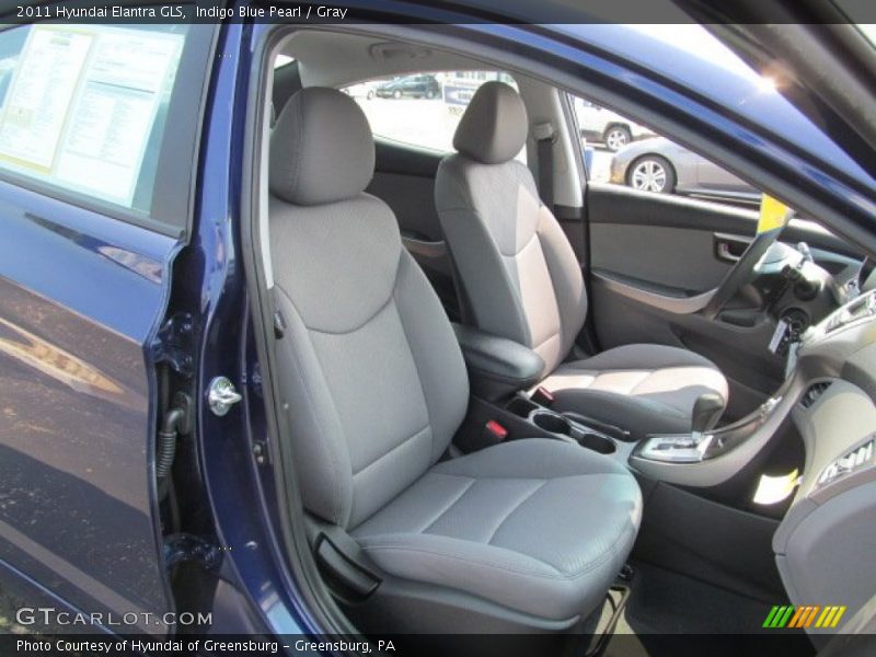 Indigo Blue Pearl / Gray 2011 Hyundai Elantra GLS