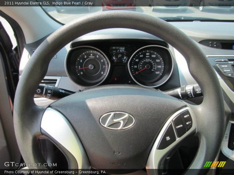 Indigo Blue Pearl / Gray 2011 Hyundai Elantra GLS