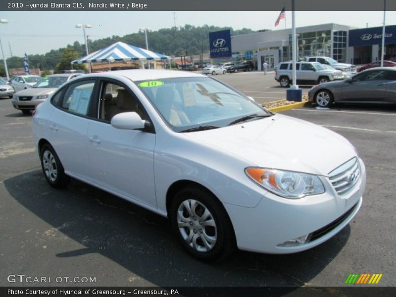 Nordic White / Beige 2010 Hyundai Elantra GLS