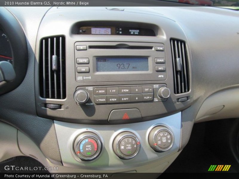 Nordic White / Beige 2010 Hyundai Elantra GLS
