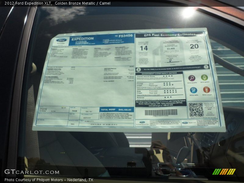 Golden Bronze Metallic / Camel 2012 Ford Expedition XLT