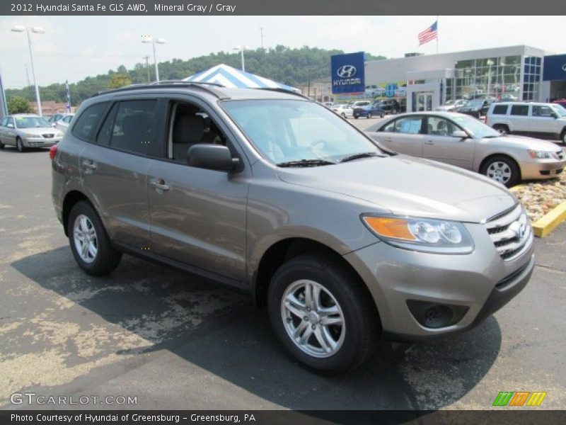 Mineral Gray / Gray 2012 Hyundai Santa Fe GLS AWD