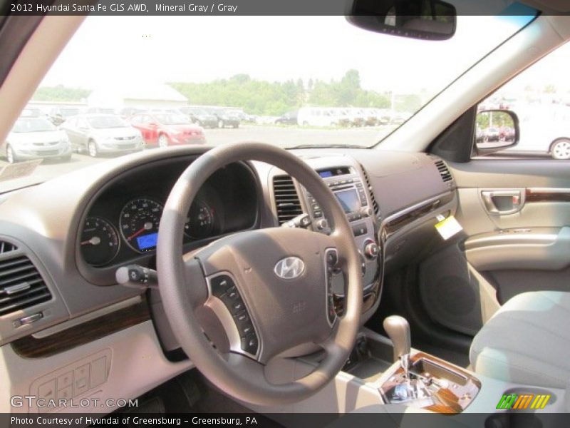 Mineral Gray / Gray 2012 Hyundai Santa Fe GLS AWD