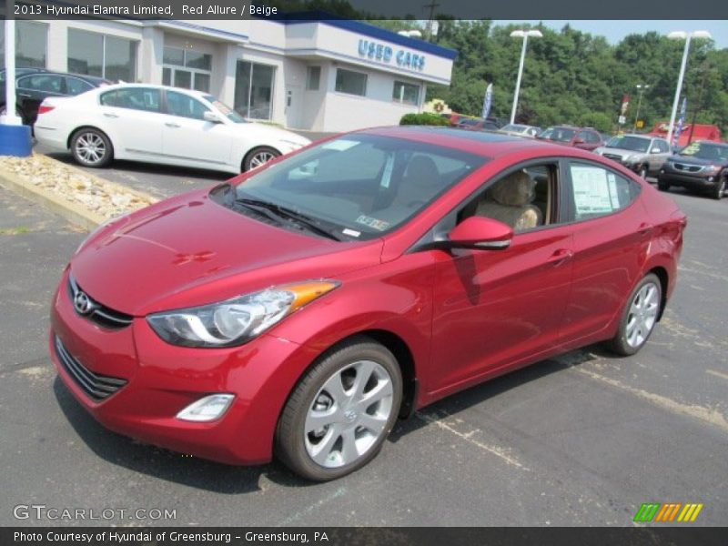 Red Allure / Beige 2013 Hyundai Elantra Limited