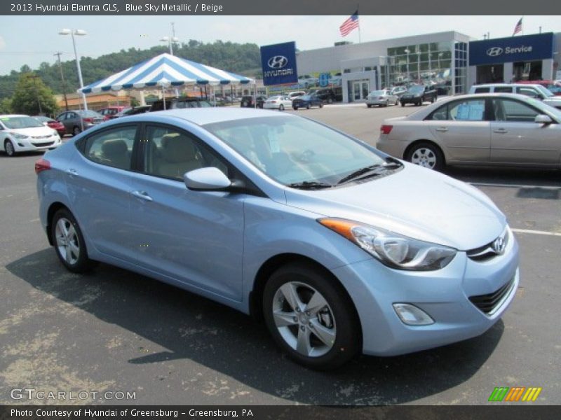 Blue Sky Metallic / Beige 2013 Hyundai Elantra GLS