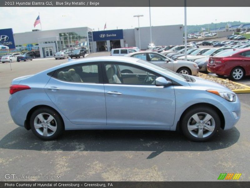 Blue Sky Metallic / Beige 2013 Hyundai Elantra GLS