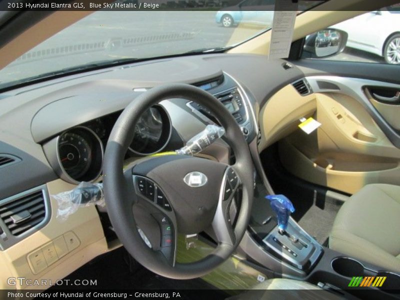 Blue Sky Metallic / Beige 2013 Hyundai Elantra GLS