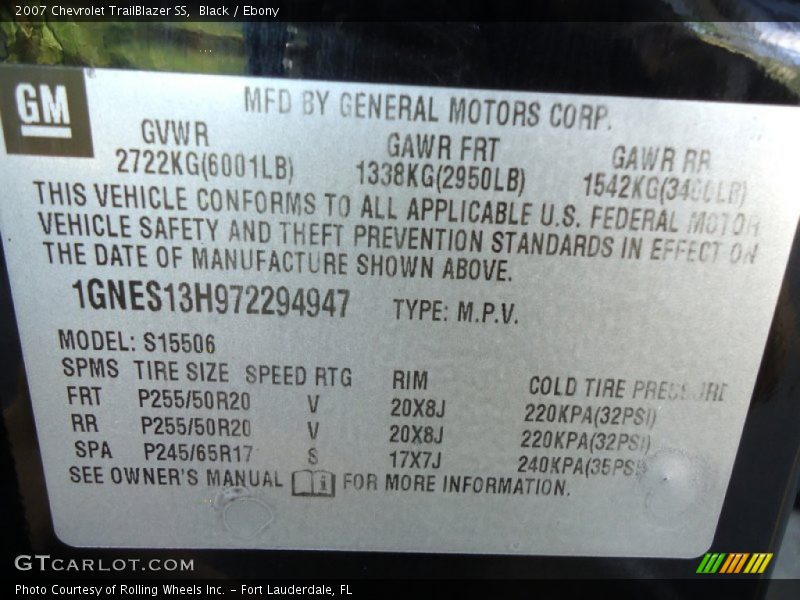 Black / Ebony 2007 Chevrolet TrailBlazer SS