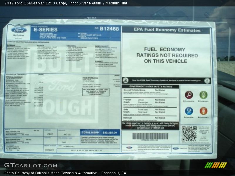 Ingot Silver Metallic / Medium Flint 2012 Ford E Series Van E250 Cargo