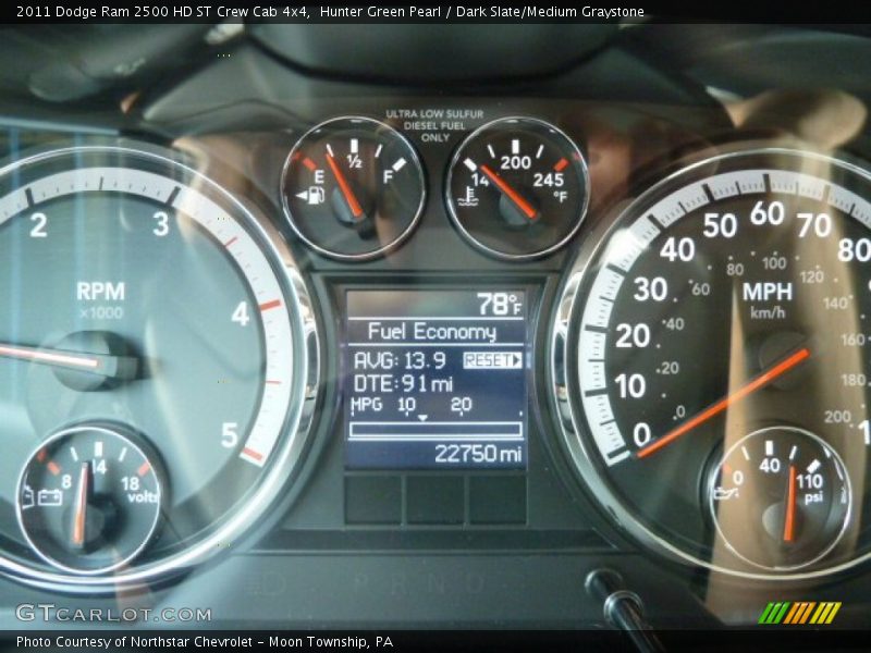 Hunter Green Pearl / Dark Slate/Medium Graystone 2011 Dodge Ram 2500 HD ST Crew Cab 4x4