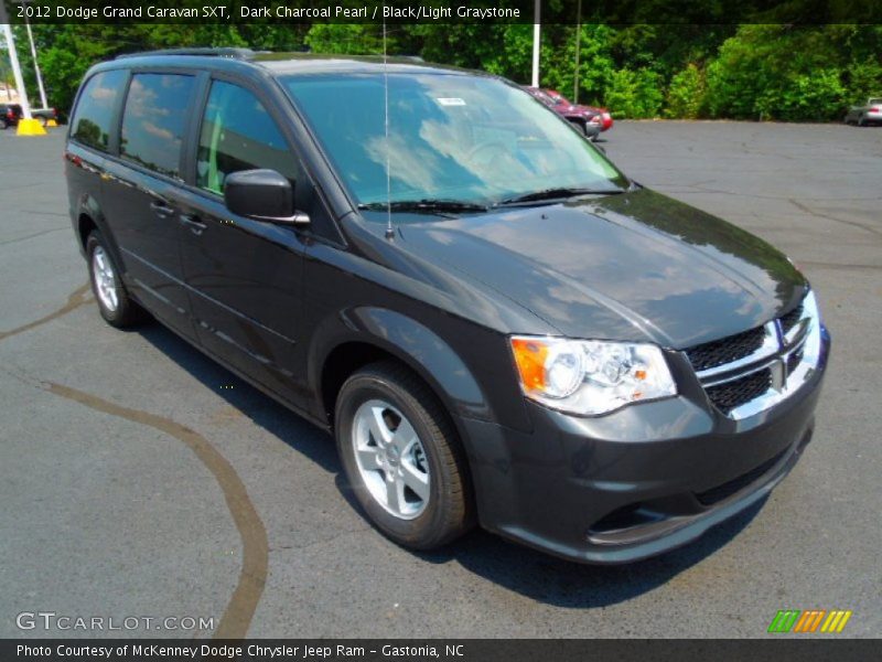 Dark Charcoal Pearl / Black/Light Graystone 2012 Dodge Grand Caravan SXT