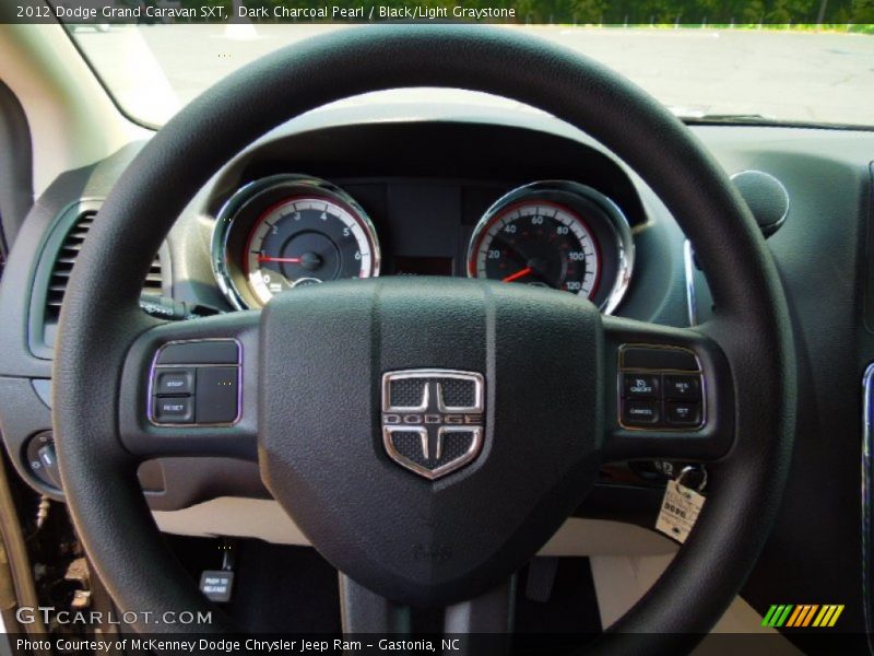 Dark Charcoal Pearl / Black/Light Graystone 2012 Dodge Grand Caravan SXT