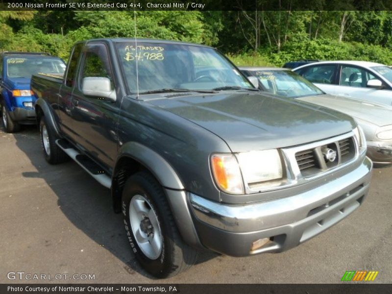 Charcoal Mist / Gray 2000 Nissan Frontier SE V6 Extended Cab 4x4