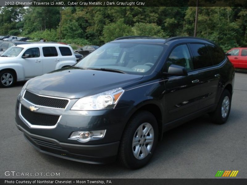 Cyber Gray Metallic / Dark Gray/Light Gray 2012 Chevrolet Traverse LS AWD