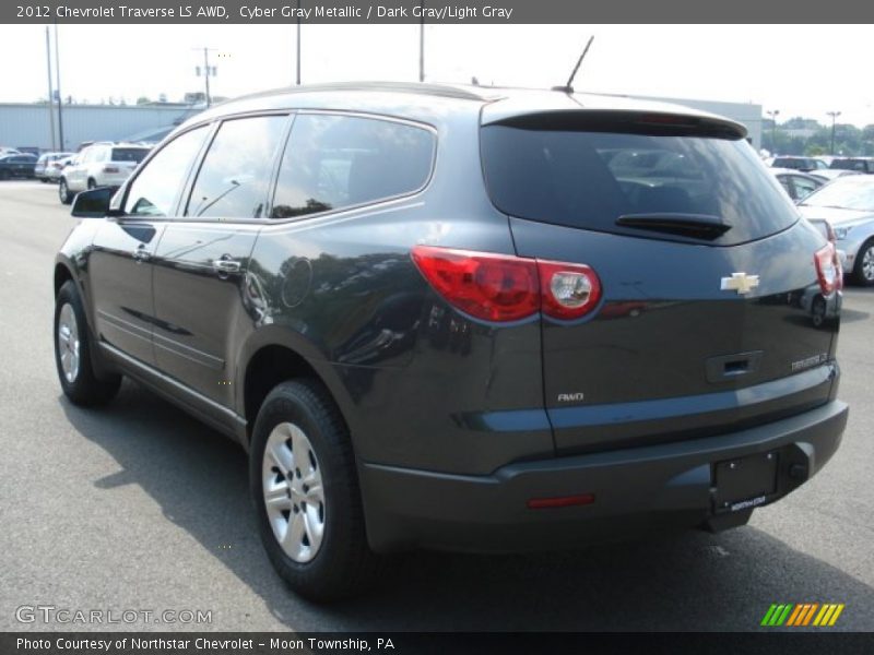 Cyber Gray Metallic / Dark Gray/Light Gray 2012 Chevrolet Traverse LS AWD