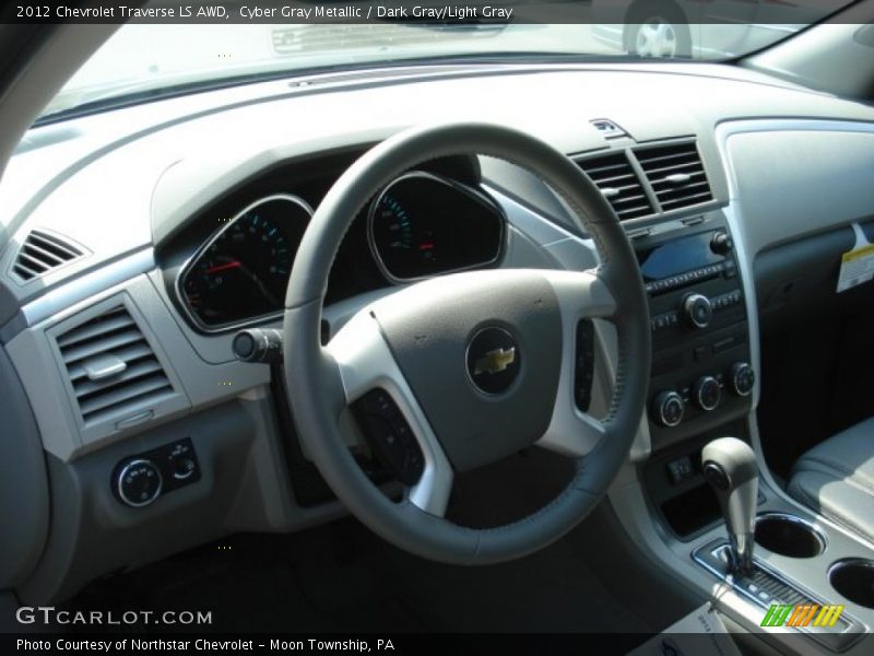 Cyber Gray Metallic / Dark Gray/Light Gray 2012 Chevrolet Traverse LS AWD