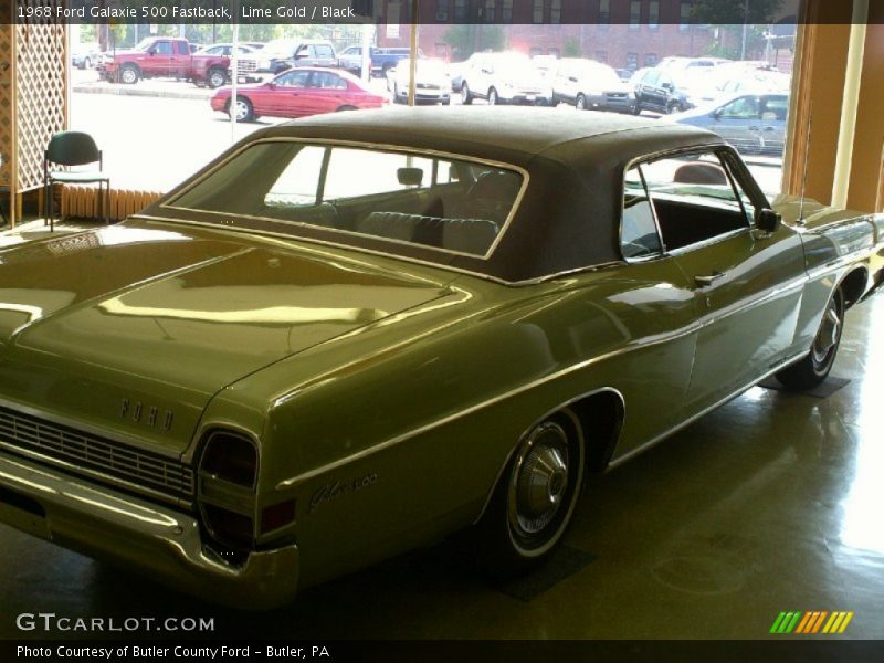 Lime Gold / Black 1968 Ford Galaxie 500 Fastback