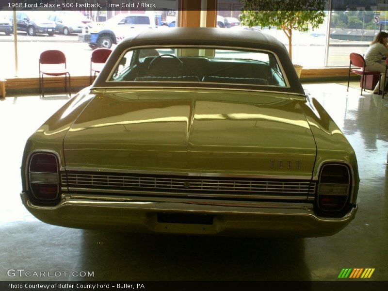 Lime Gold / Black 1968 Ford Galaxie 500 Fastback