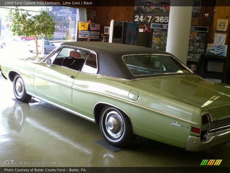 Lime Gold / Black 1968 Ford Galaxie 500 Fastback