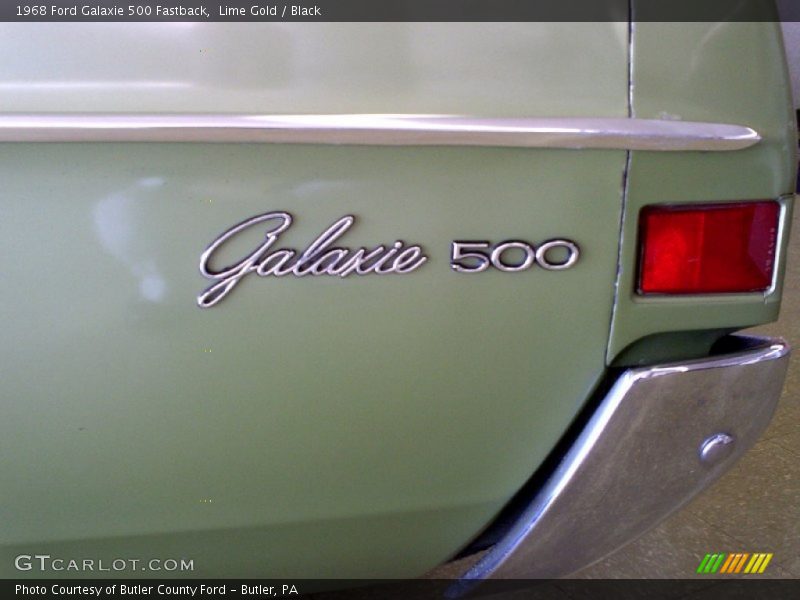 Lime Gold / Black 1968 Ford Galaxie 500 Fastback