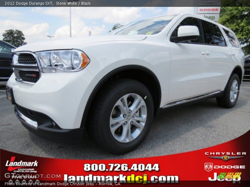 Stone White / Black 2012 Dodge Durango SXT